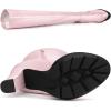 imageAllegra K Womens Platform Boots Chunky Heel Over Knee High BootsBling Pink