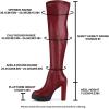 imageAllegra K Womens Platform Boots Chunky Heel Over Knee High BootsBurgundy