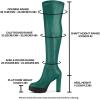 imageAllegra K Womens Platform Boots Chunky Heel Over Knee High BootsEmerald Green