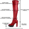 imageAllegra K Womens Platform Boots Chunky Heel Over Knee High BootsRed