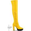 imageAllegra K Womens Platform Boots Chunky Heel Over Knee High BootsYellow