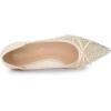 imageAllegra K Womens Pointed Toe Bow Rhinestone Mesh Ballerina FlatsBeige
