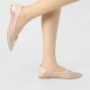 imageAllegra K Womens Pointed Toe Bow Rhinestone Mesh Ballerina FlatsBeige
