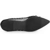 imageAllegra K Womens Pointed Toe Bow Rhinestone Mesh Ballerina FlatsBlack White