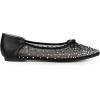 imageAllegra K Womens Pointed Toe Bow Rhinestone Mesh Ballerina FlatsBlack White