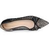 imageAllegra K Womens Pointed Toe Bow Rhinestone Mesh Ballerina FlatsBlack White