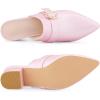 imageAllegra K Womens Pointed Toe Chunky Heel Pink Mules Shoes 10 M US