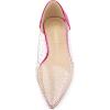 imageAllegra K Womens Pointed Toe Clear Rhinestone Ballet FlatsHot Pink