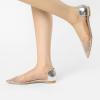 imageAllegra K Womens Pointed Toe Clear Rhinestone Ballet FlatsSilver