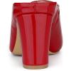 imageAllegra K Womens Pointed Toe Pearl Bow Chunky Heel Slides MulesRed