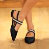 imageAllegra K Womens Pointed Toe Slingback Flat MulesBlack
