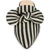 imageAllegra K Womens Pointed Toe Slip on Flat Stripe Bow Slides MulesBlack