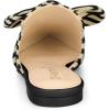imageAllegra K Womens Pointed Toe Slip on Flat Stripe Bow Slides MulesBlack