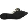 imageAllegra K Womens Pointed Toe Slip on Flat Stripe Bow Slides MulesBlack