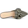imageAllegra K Womens Pointed Toe Slip on Flat Stripe Bow Slides MulesBlack