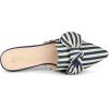 imageAllegra K Womens Pointed Toe Slip on Flat Stripe Bow Slides MulesDark Blue