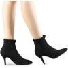 imageAllegra K Womens Pointed Toe Stiletto Heel Ruffle Ankle BootsBlack