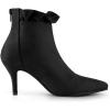 imageAllegra K Womens Pointed Toe Stiletto Heel Ruffle Ankle BootsBlack