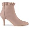 imageAllegra K Womens Pointed Toe Stiletto Heel Ruffle Ankle BootsDust Pink