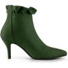 imageAllegra K Womens Pointed Toe Stiletto Heel Ruffle Ankle BootsGreen