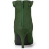 imageAllegra K Womens Pointed Toe Stiletto Heel Ruffle Ankle BootsGreen