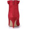 imageAllegra K Womens Pointed Toe Stiletto Heel Ruffle Ankle BootsRed