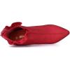 imageAllegra K Womens Pointed Toe Stiletto Heel Ruffle Ankle BootsRed
