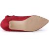 imageAllegra K Womens Pointed Toe Stiletto Heel Ruffle Ankle BootsRed