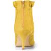 imageAllegra K Womens Pointed Toe Stiletto Heel Ruffle Ankle BootsYellow