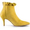imageAllegra K Womens Pointed Toe Stiletto Heel Ruffle Ankle BootsYellow