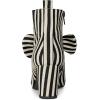 imageAllegra K Womens Pointed Toe Zip Striped Chunky Heels Ankle BootsBlack