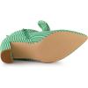 imageAllegra K Womens Pointed Toe Zip Striped Chunky Heels Ankle BootsGreen