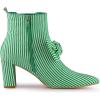 imageAllegra K Womens Pointed Toe Zip Striped Chunky Heels Ankle BootsGreen