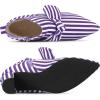 imageAllegra K Womens Pointed Toe Zip Striped Chunky Heels Ankle BootsPurple