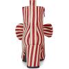 imageAllegra K Womens Pointed Toe Zip Striped Chunky Heels Ankle BootsRed