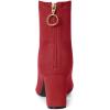 imageAllegra K Womens Pointed Toe Zipper Chunky Heels Ankle BootsRed