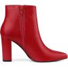 imageAllegra K Womens Pointed Toe Zipper Chunky High Heels Ankle BootsRed