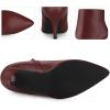 imageAllegra K Womens Pointed Toe Zipper Stiletto Heel Ankle BootsBurgundy