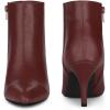 imageAllegra K Womens Pointed Toe Zipper Stiletto Heel Ankle BootsBurgundy