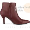 imageAllegra K Womens Pointed Toe Zipper Stiletto Heel Ankle BootsBurgundy