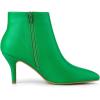 imageAllegra K Womens Pointed Toe Zipper Stiletto Heel Ankle BootsGrass Green