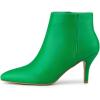 imageAllegra K Womens Pointed Toe Zipper Stiletto Heel Ankle BootsGrass Green