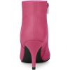 imageAllegra K Womens Pointed Toe Zipper Stiletto Heel Ankle BootsHot Pink