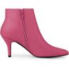 imageAllegra K Womens Pointed Toe Zipper Stiletto Heel Ankle BootsHot Pink