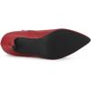 imageAllegra K Womens Pointed Toe Zipper Stiletto Heel Ankle BootsRed