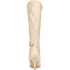 imageAllegra K Womens Pointy Toe Buckle Stiletto Heel Knee High BootsBeige