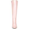 imageAllegra K Womens Pointy Toe Buckle Stiletto Heel Knee High BootsBling Pink