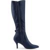 imageAllegra K Womens Pointy Toe Buckle Stiletto Heel Knee High BootsNavy Blue