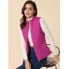 imageAllegra K Womens Puffer Vest Stand Collar Lightweight Gilet Quilted Zip VestFuchsia