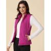 imageAllegra K Womens Puffer Vest Stand Collar Lightweight Gilet Quilted Zip VestFuchsia